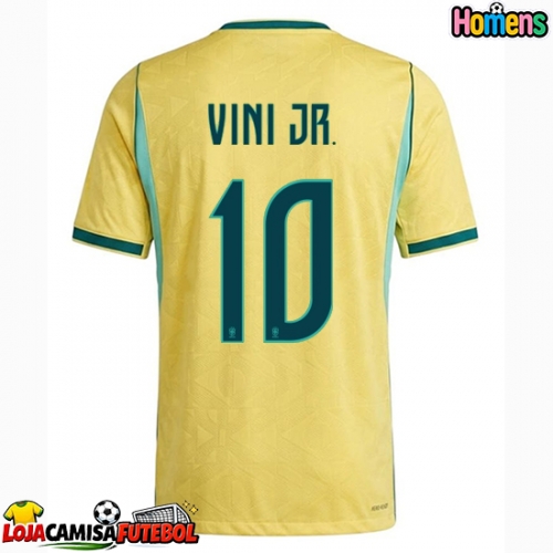 Camisa de Futebol Brasil Vinicius Junior #10 Equipamento Principal Mundo 2026 Manga Curta